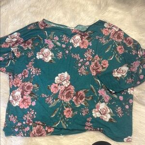 Floral Teal Women's Top